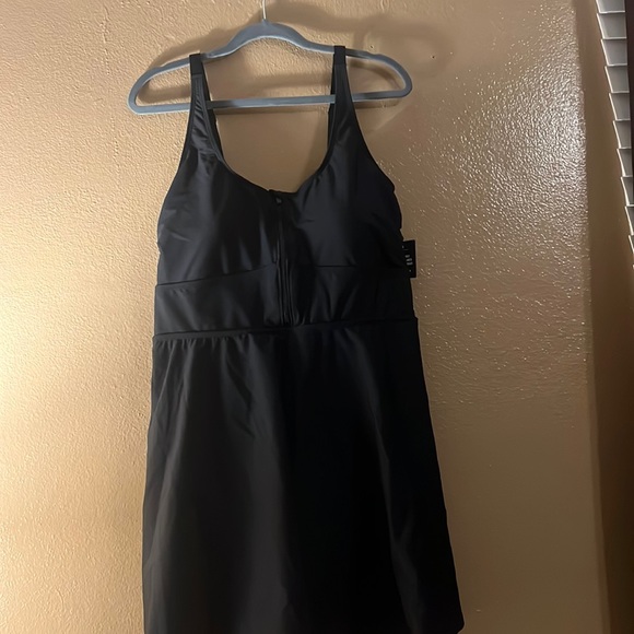 NWT Torrid Black Zip Swim Dress - Picture 2 of 6